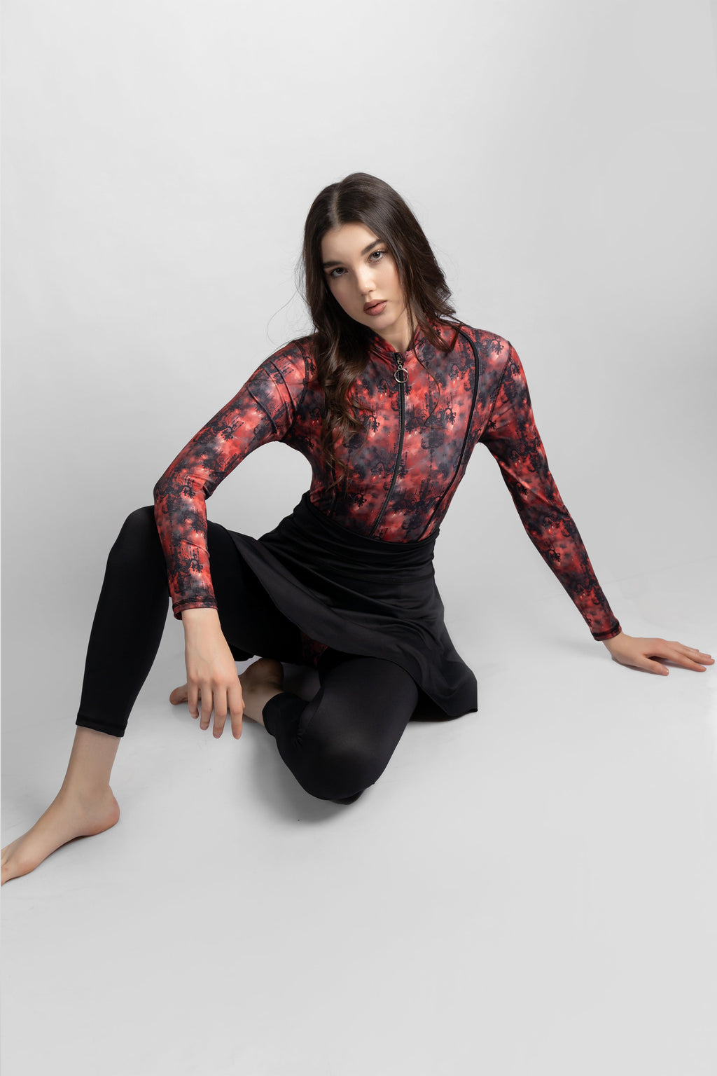 Women's Burkini Four-Piece Set With Leggings Top Turban And Skirt