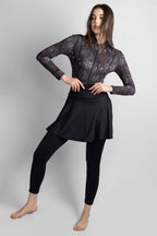 Women's 4-Piece Dusk Glow Printed Burkini Set With Leggings Top Turban And Skirt