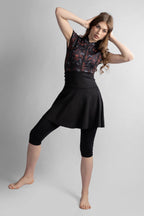 Women's 4-Piece Crinbow Printed Tankini Set With Leggings Top Turban And Skirt
