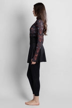 Women's 4-Piece Crimbow Printed Burkini Set With Skirt