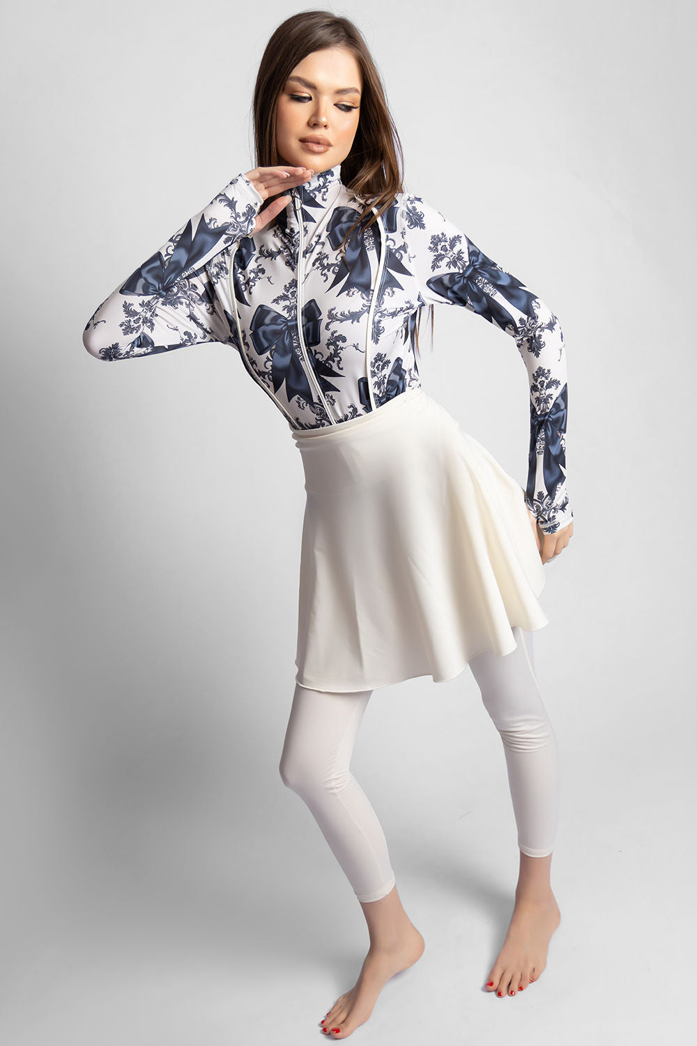 Women's 4-Piece Isadora Printed Burkini Set With Skirt Main image