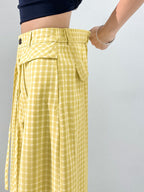 High Waist Loose Fit Casual Wide Leg Pants Women's Retro Plaid Dopamine Pants
