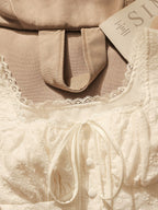 White Lace Camisole Top Summer Tie-Back Waist-Cinching Short for Women