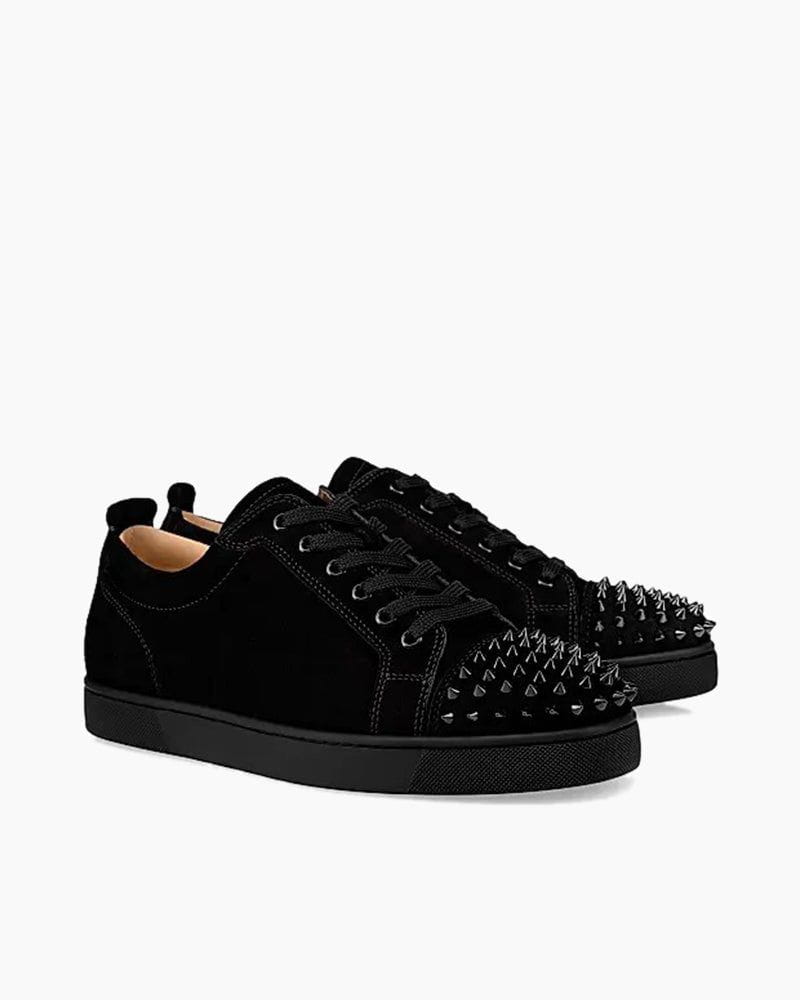 Suede Stud Spikes Red Sole Low-Top Sneakers
