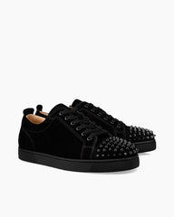 Suede Stud Spikes Red Sole Low-Top Sneakers