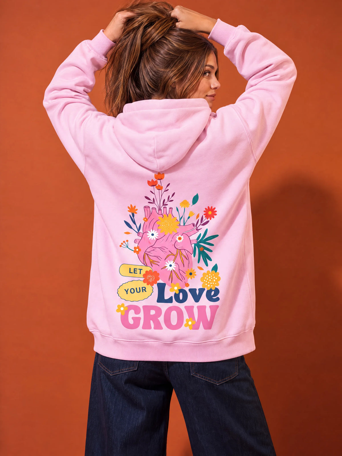 Love Grow Hoodie Oversize Fit Unisex 100% Cotton