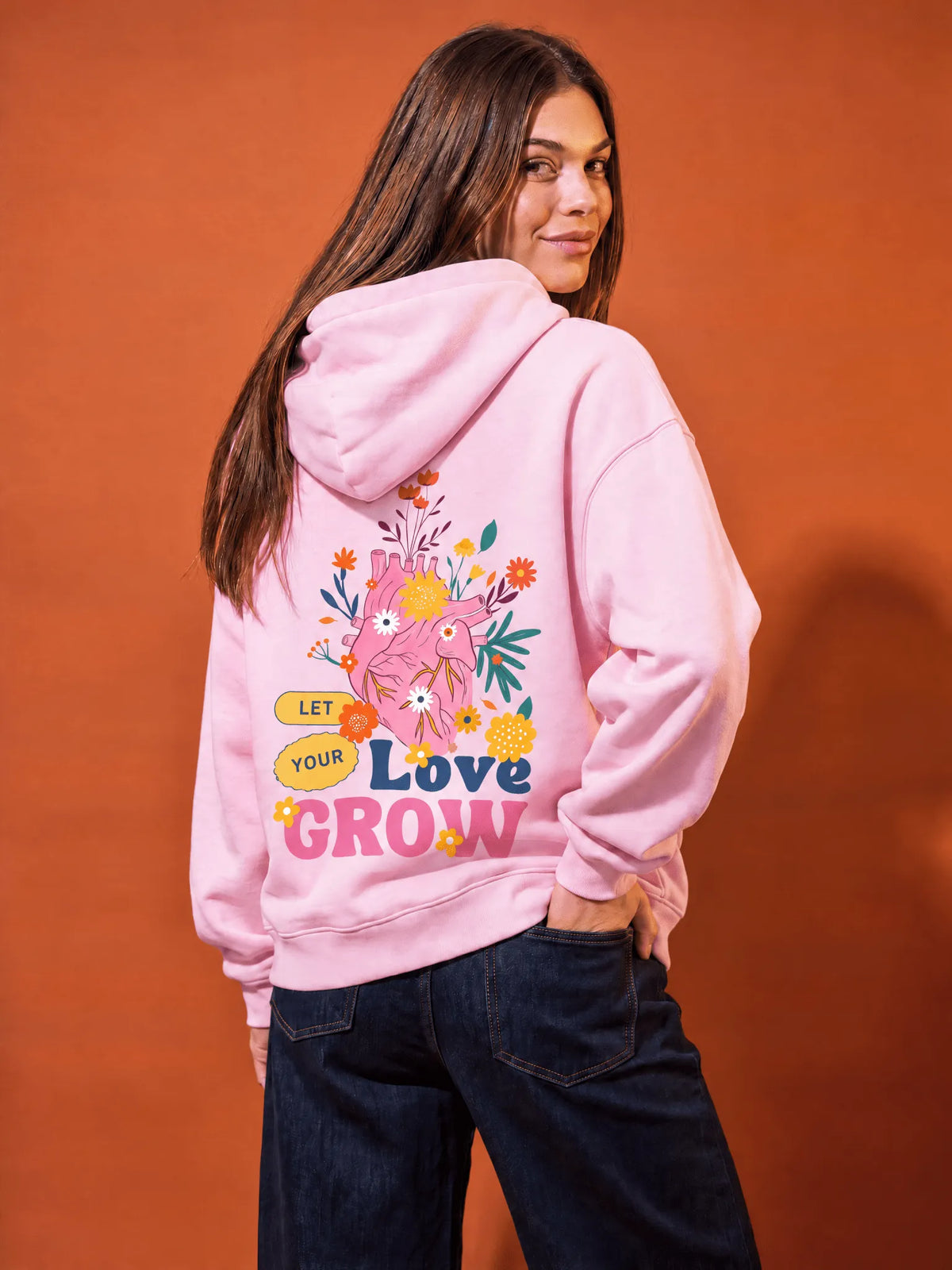 Love Grow Hoodie Oversize Fit Unisex 100% Cotton