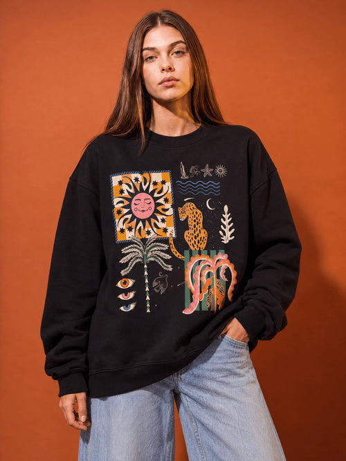 Oversize Cotton Crewneck Sweatshirt
