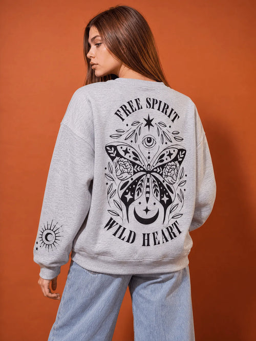 Oversize Fit Cotton Crewneck Sweatshirt