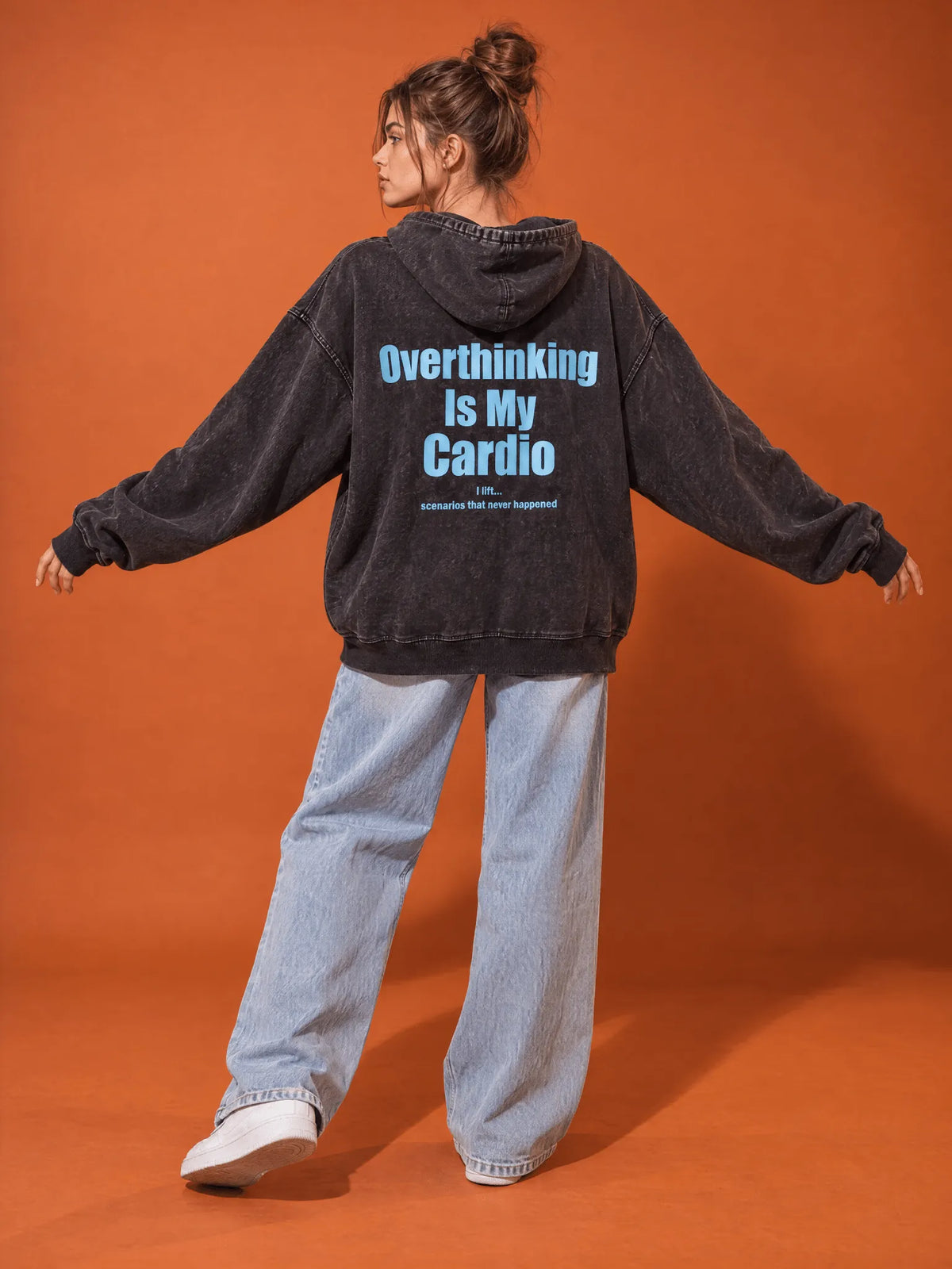Overthinking Is My Cardio Washed Hoodie