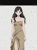 French Retro Light Khaki Mesh Stitching Fishbone Tube Top Long Skirt for Women