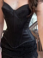 Design Black Lace Hip-Accented Long Slip Dress