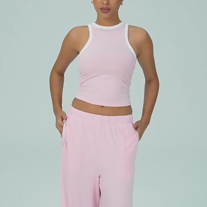 Women's Sleeveless Vest and Leggings Sports Suit Set