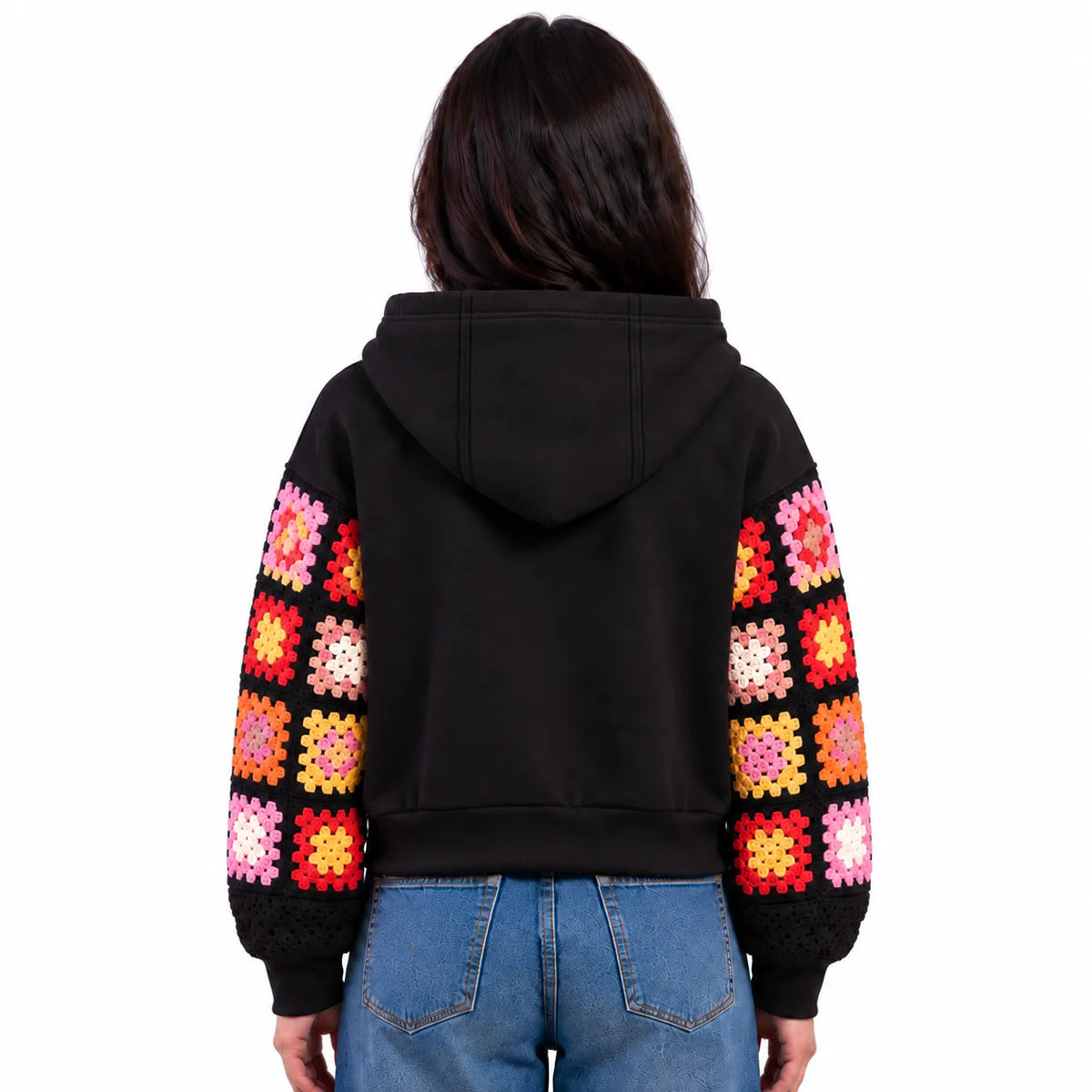 SITRA Girls' Casual Crochet Sleeves Hoodie