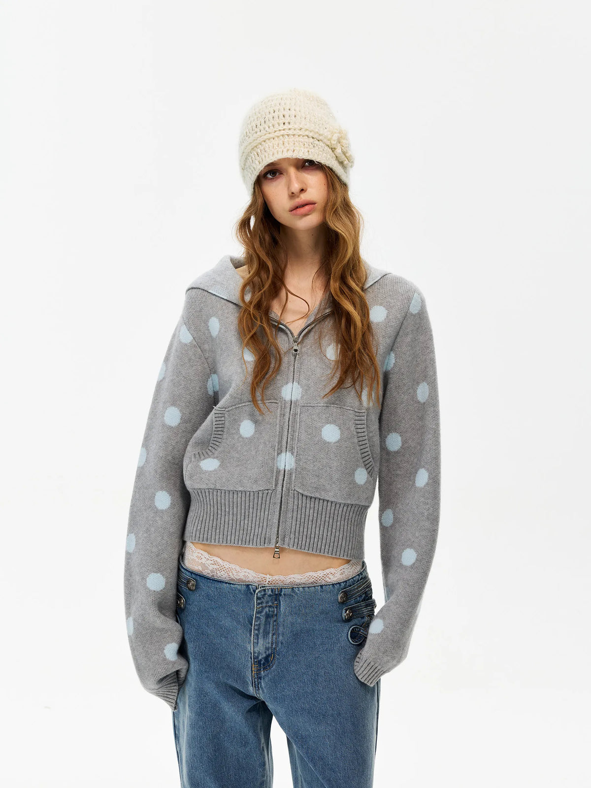 SITRA Unisex Casual Retro Hooded Knit Jacket