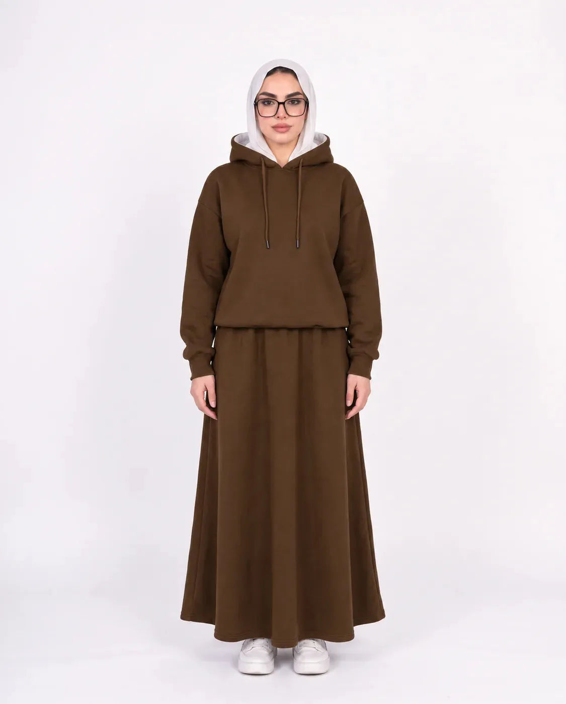 SITRA Women's Casual Hooded Maxi Skirt Set