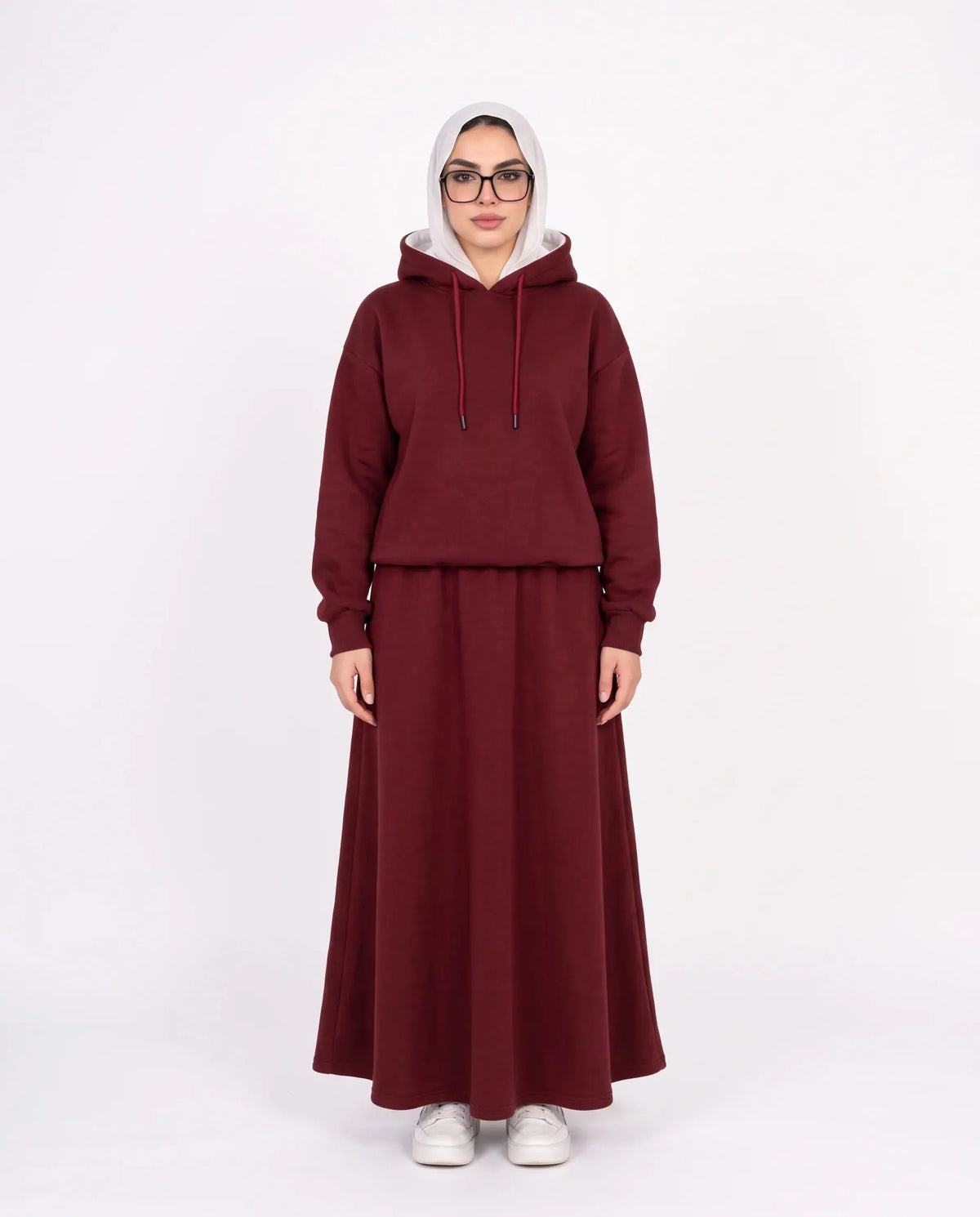 SITRA Women's Casual Hooded Maxi Skirt Set