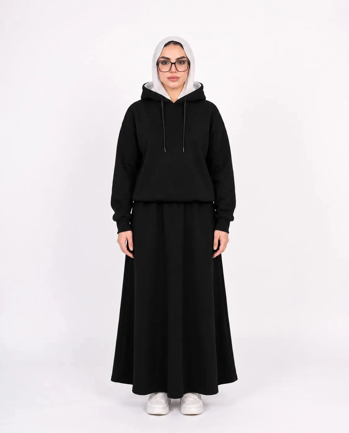 SITRA Women's Casual Hooded Maxi Skirt Set