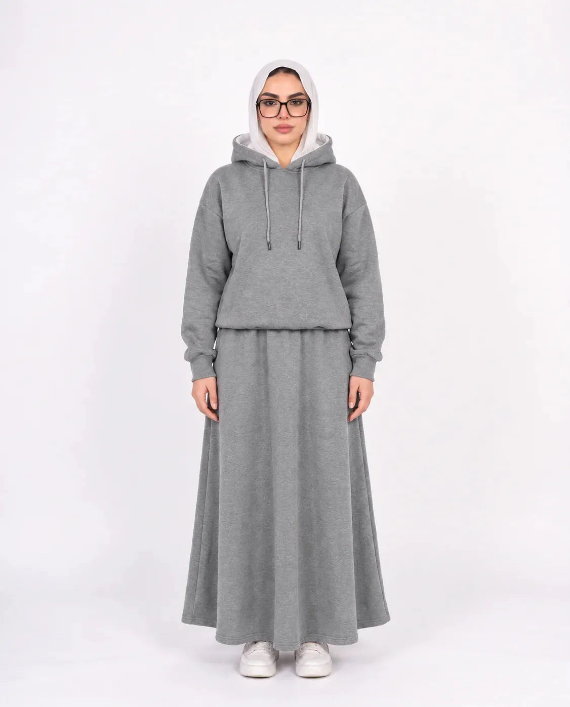 SITRA Women's Casual Hooded Maxi Skirt Set