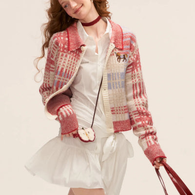 SITRA Women's Casual Retro Cute Knitted Cardigan