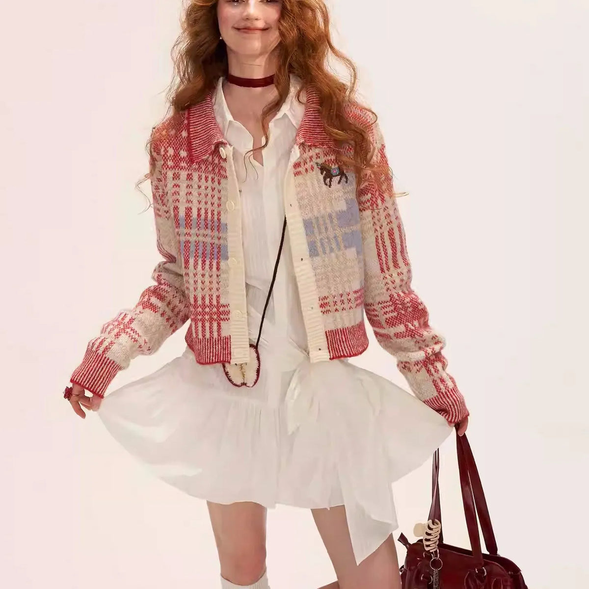 SITRA Women's Casual Retro Cute Knitted Cardigan
