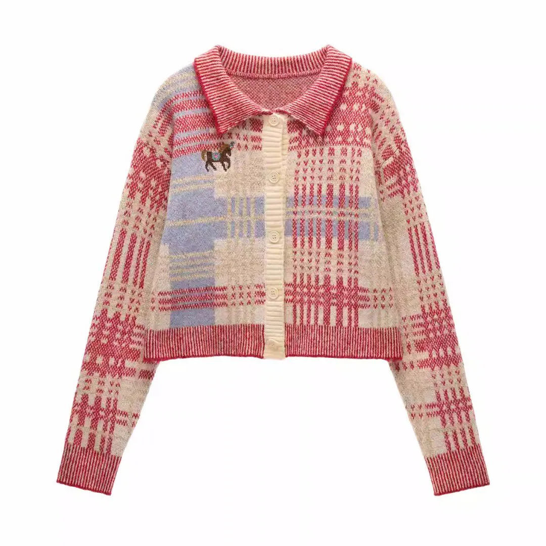 SITRA Women's Casual Retro Cute Knitted Cardigan