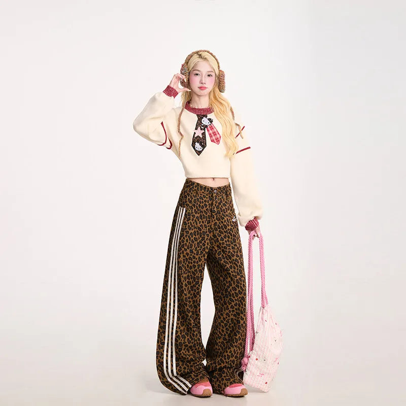 SITRA Women's Casual Retro Loose Straight Pants