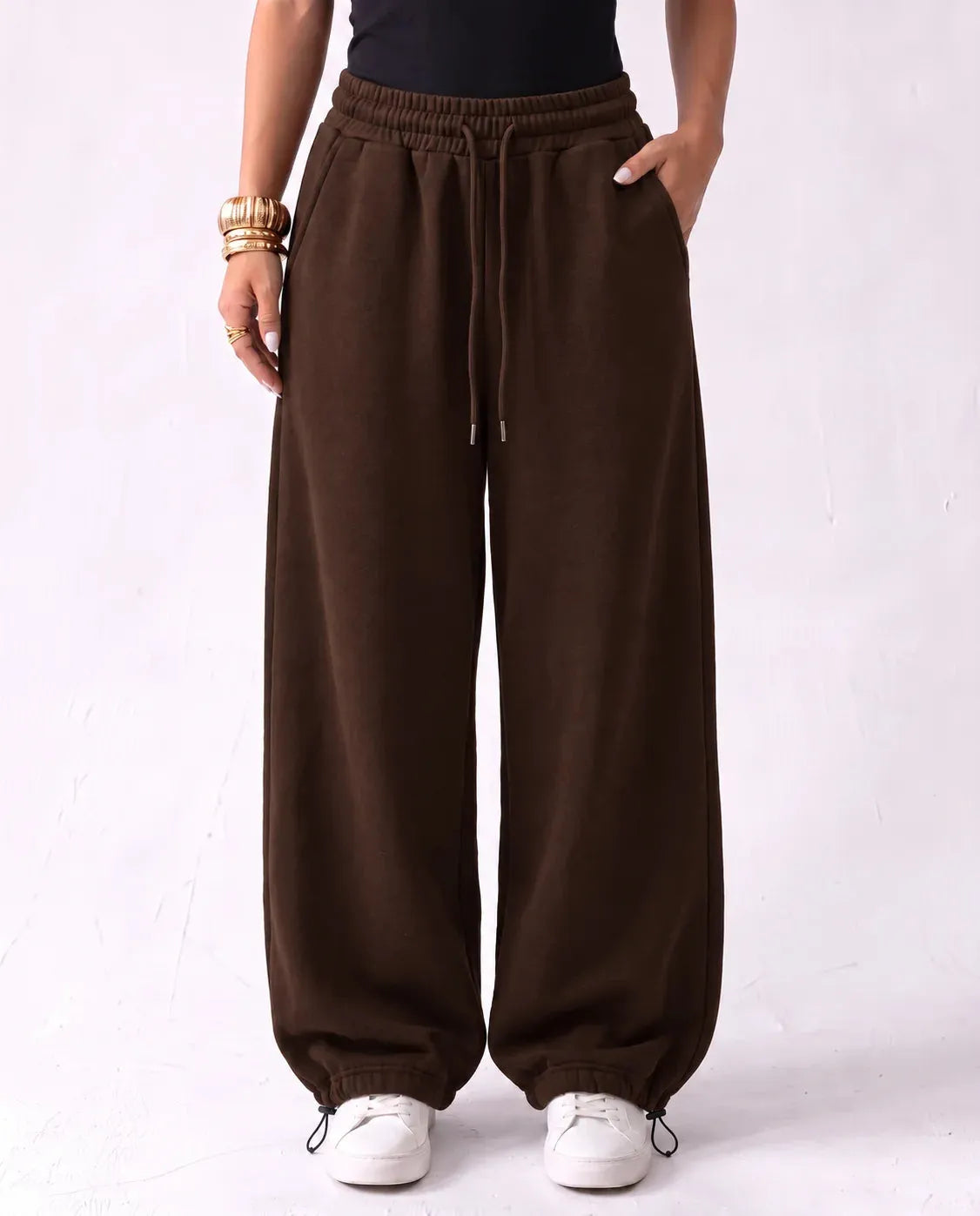 SITRA Women's Casual Retro Oversize Cuff Wide Pants