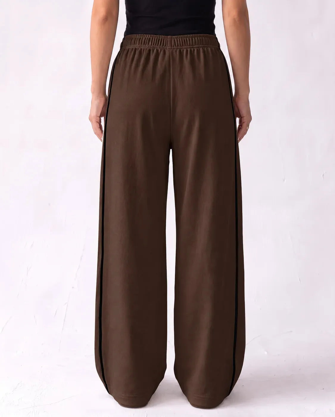 SITRA Women's Casual Retro Oversize Piped Wide Pants