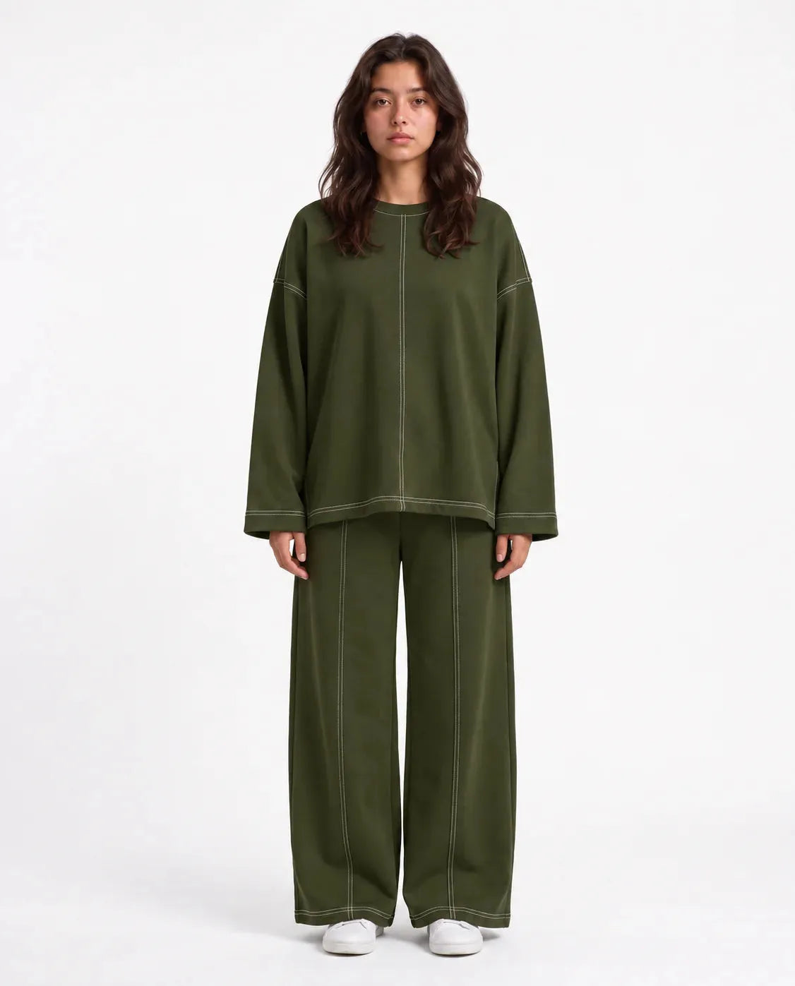 SITRA Women's Casual Retro Relaxed Stitch Set