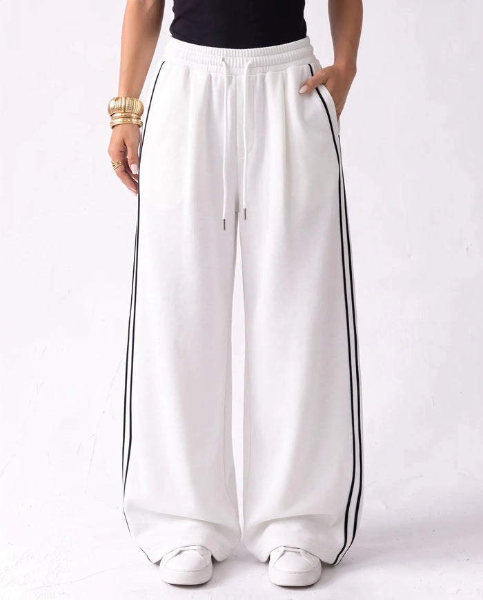 SITRA Women's Casual Retro Stripe Wide Pants