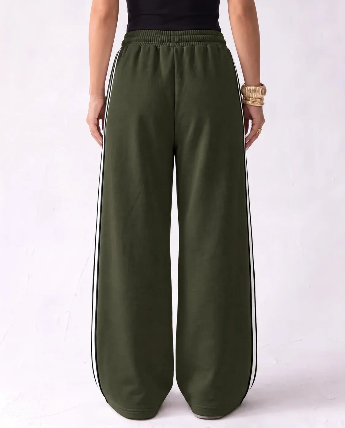 SITRA Women's Casual Retro Stripe Wide Pants