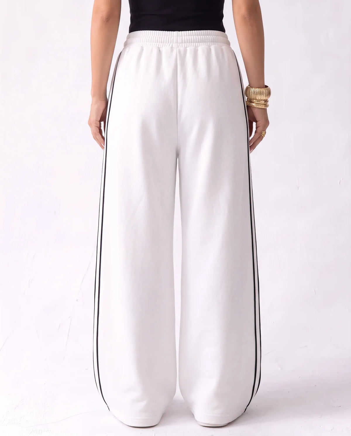 SITRA Women's Casual Retro Stripe Wide Pants