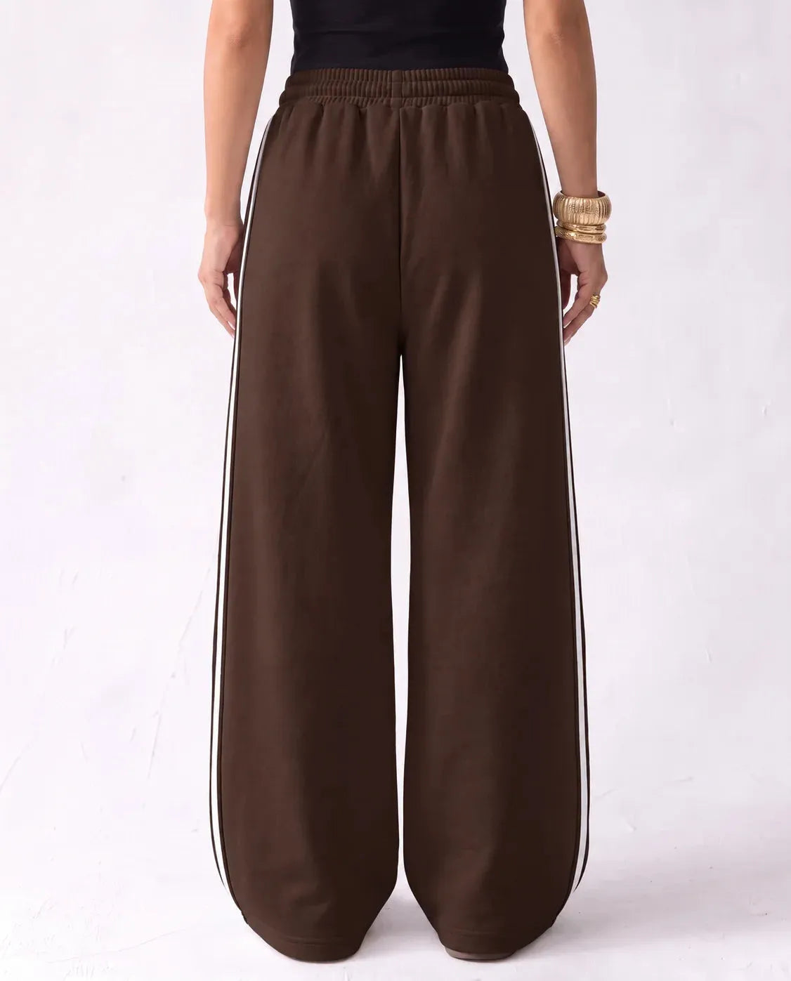 SITRA Women's Casual Retro Stripe Wide Pants