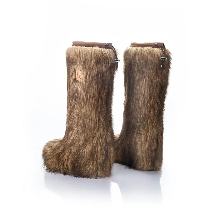 SITRA Women's Casual Retro Wedge Fur Boots