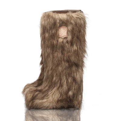 SITRA Women's Casual Retro Wedge Fur Boots