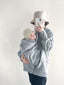 Unisex Kangaroo Fleece Maternity Babywearing Zip Hoodie Jacket