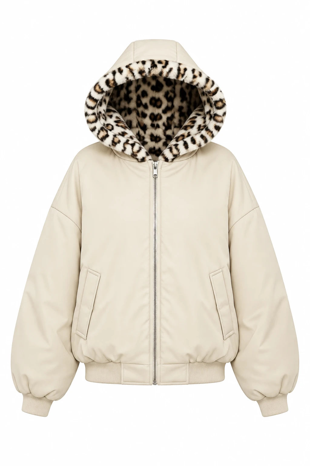 Unisex Loose Fit Hooded Thickened Warm Down Jacket