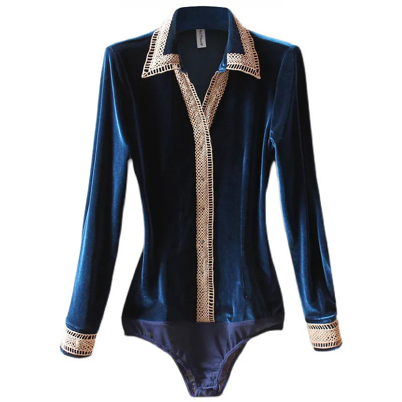 Warm Velvet Long Sleeve Shirt Top for Women