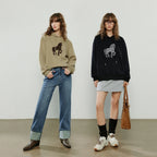 Women's Applique Embroidery Loose Pullover Sweatshirt