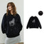 Women's Applique Embroidery Loose Pullover Sweatshirt