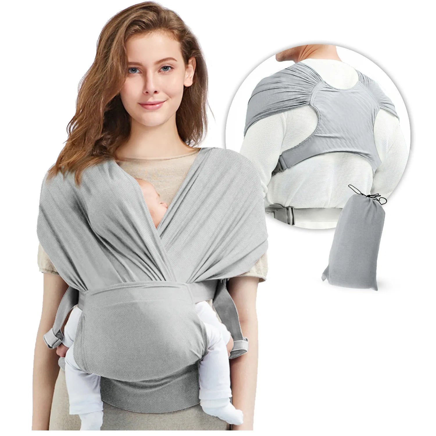 Women's Baby Carrier Sling Four Seasons Light Hemp Gray