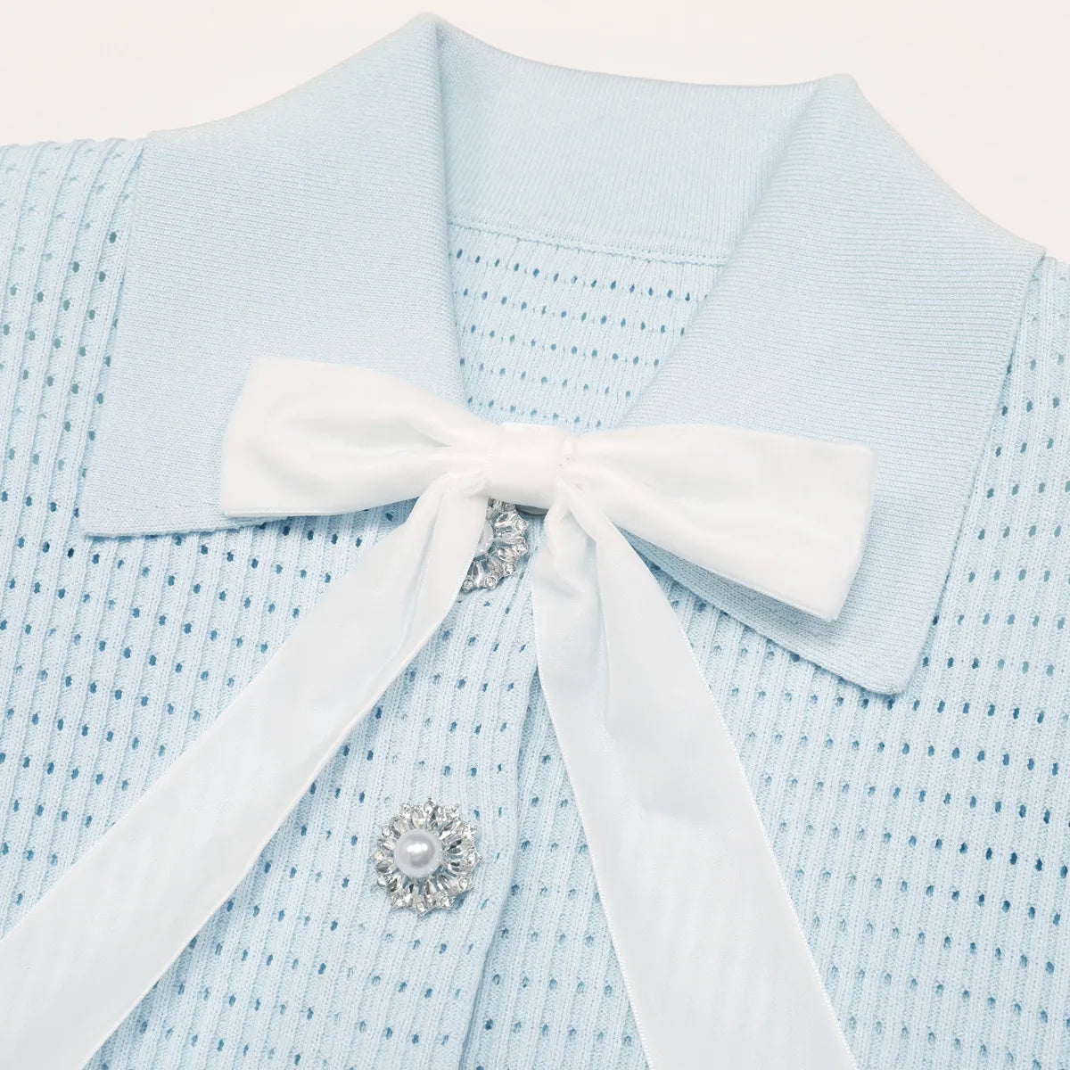 Women's Bow Knit Cardigan Sweater | Elegant Long Sleeve Lapel Top