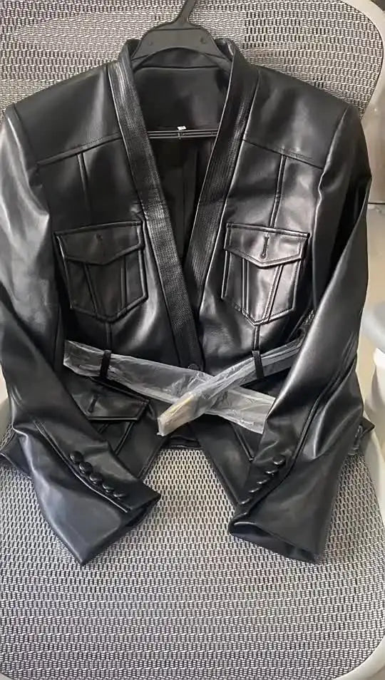 Women's Casual Faux Leather Moto Biker Jacket