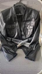 Women's Casual Faux Leather Moto Biker Jacket