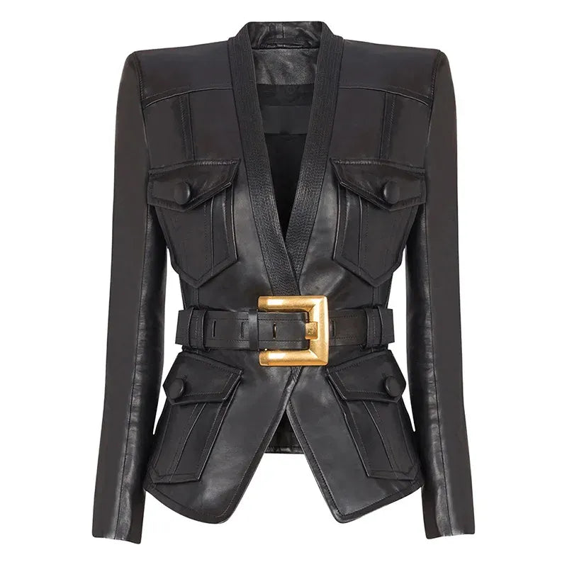 Women's Casual Faux Leather Moto Biker Jacket