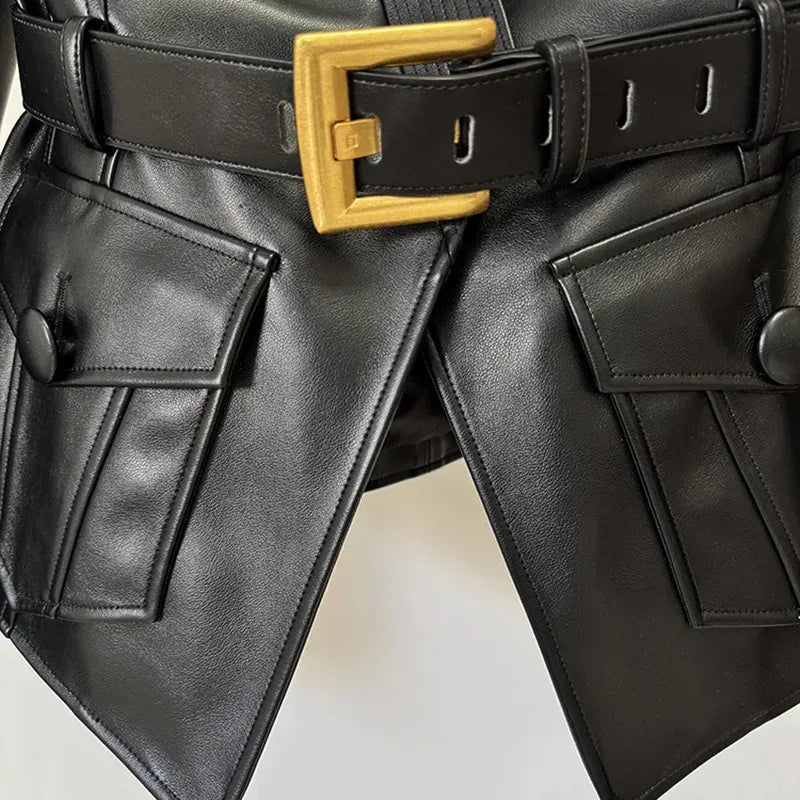 Women's Casual Faux Leather Moto Biker Jacket