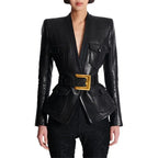 Women's Casual Faux Leather Moto Biker Jacket