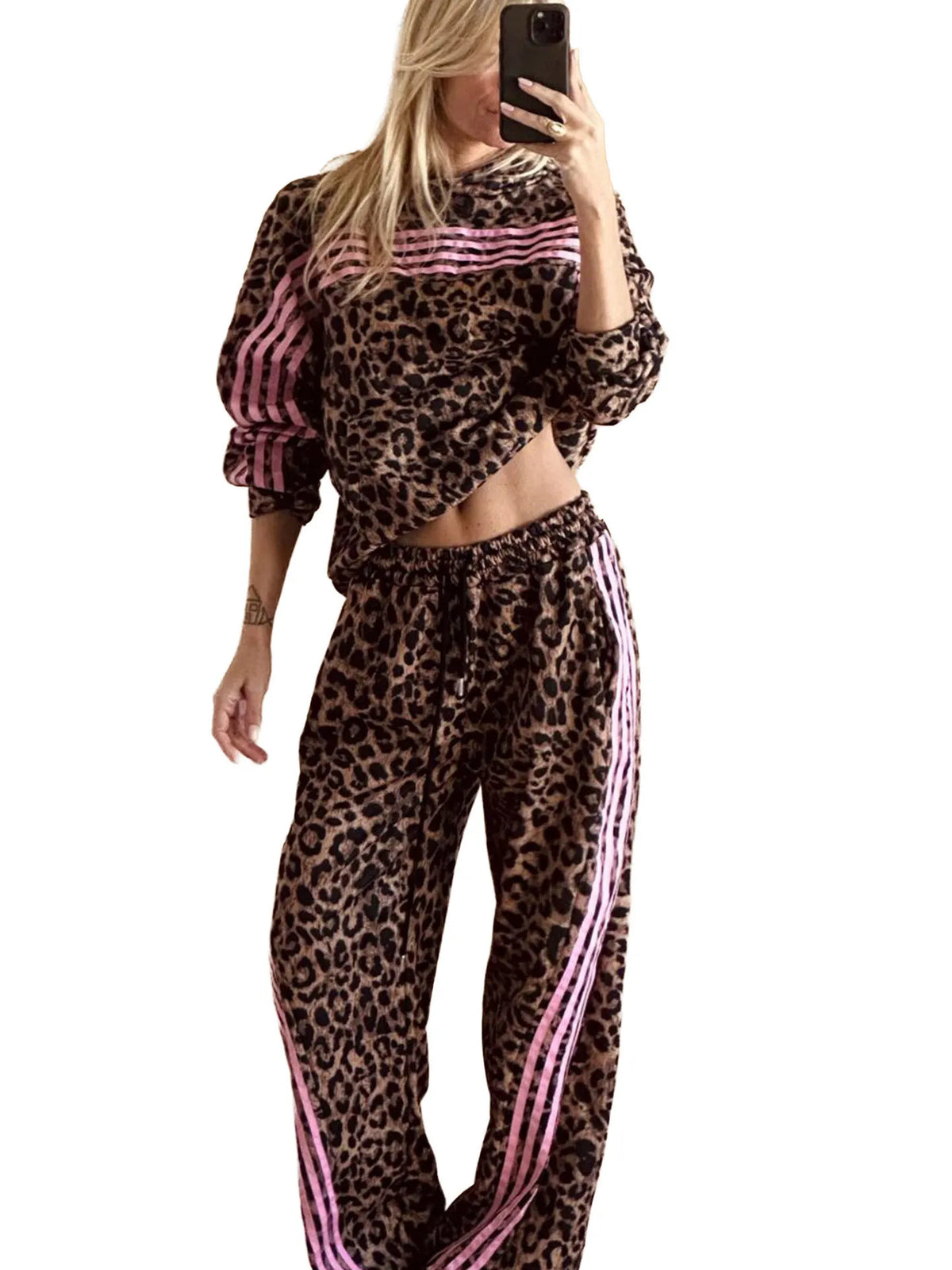 Women's Casual Hoodie and Trousers Tracksuit Set