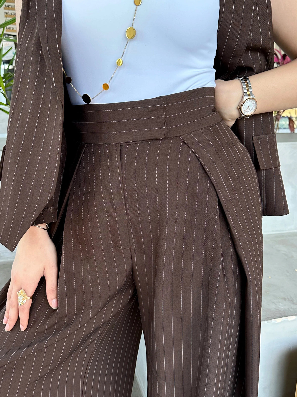 Women's Casual Linen Shirt and Pants Two-Piece Set
